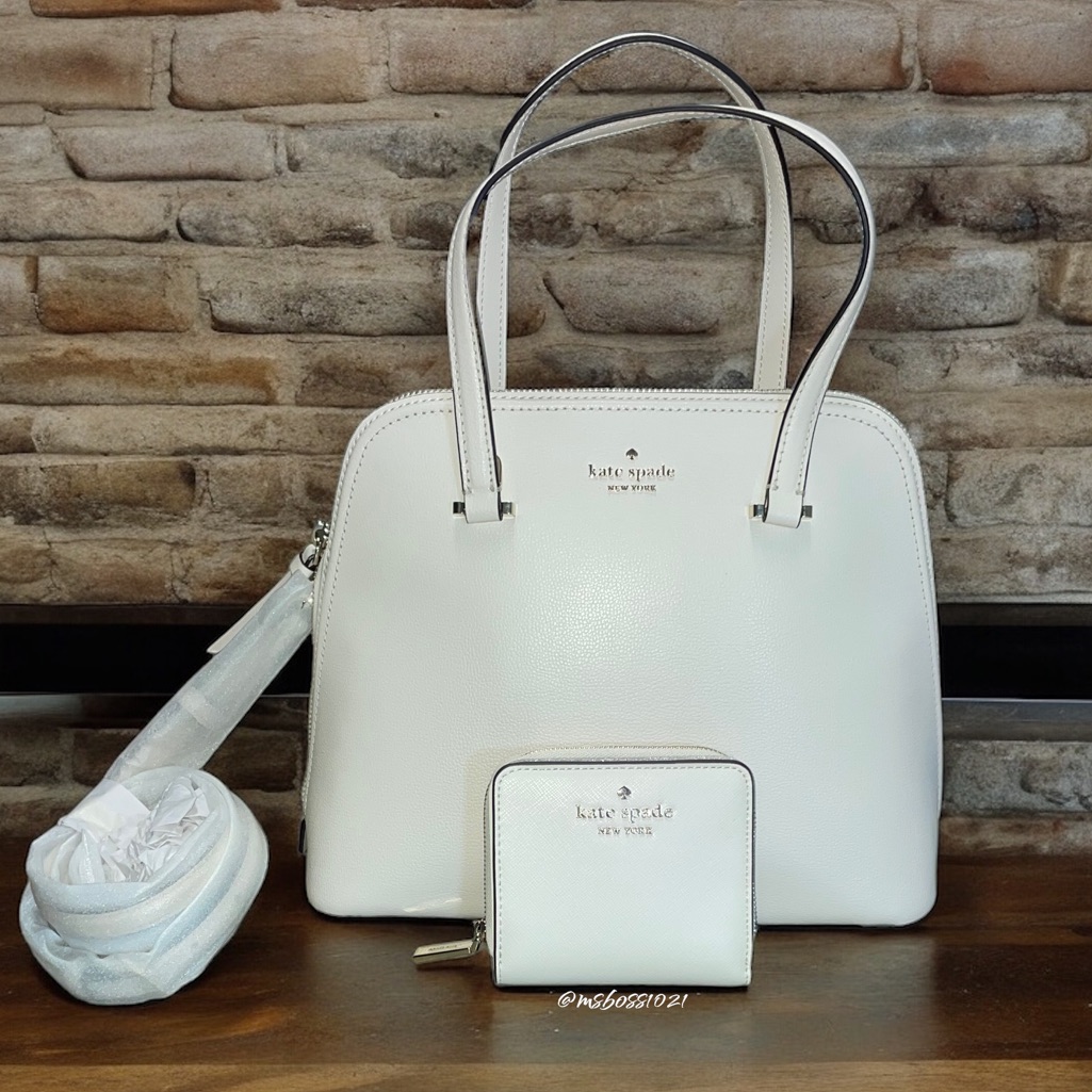 Kate Spade Patterson Drive Medium Satchel + Wallet In Parchment Nwt